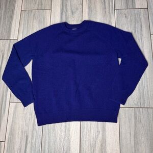 Goodthreads Sweater Mens Large Blue 100% Lambswool Crewneck Pullover Knit